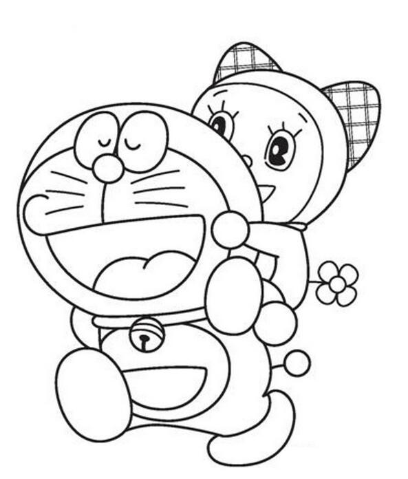 哆啦A夢(mèng)和哆啦咪子卡通動(dòng)漫簡(jiǎn)筆畫
