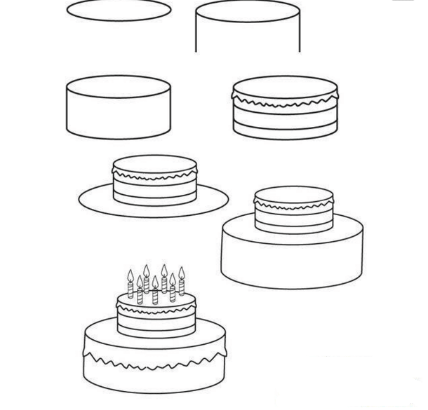 教你生日蛋糕怎么畫_生日蛋糕<a href=http://www.inspiredelm.com/jianbihua/ target=_blank class=infotextkey>簡筆畫</a>教程