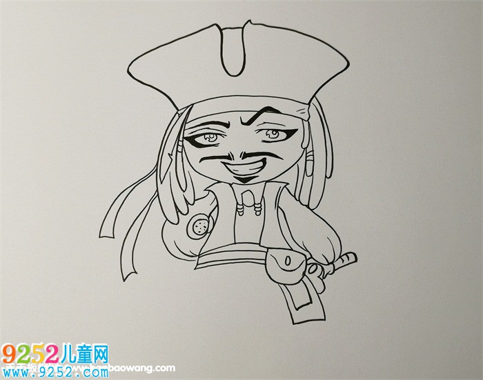 杰克船長(zhǎng)怎么畫教程