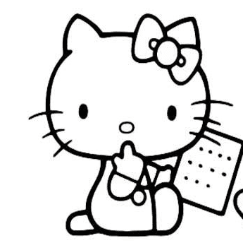 hello kitty卡通動漫簡筆畫圖片