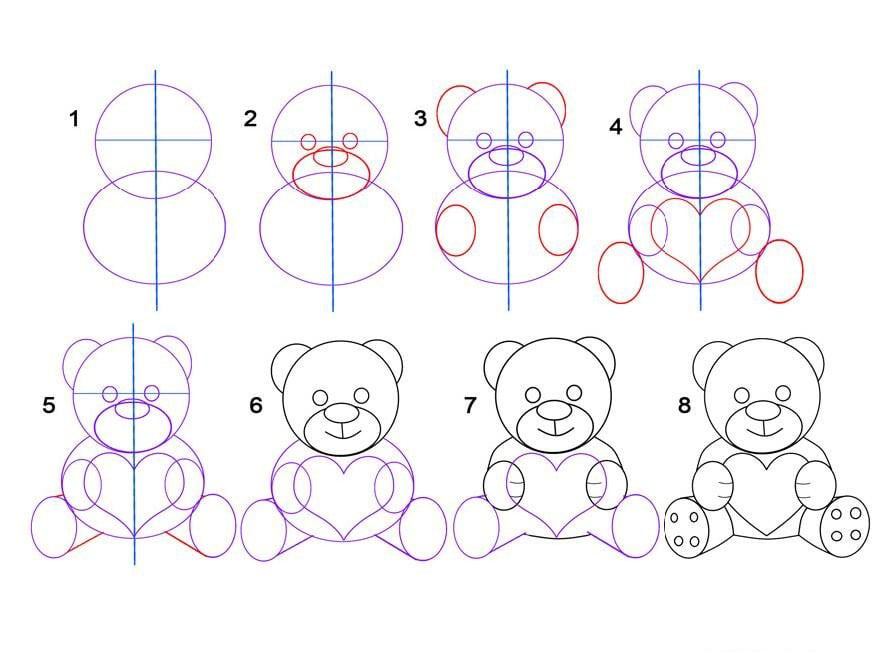小熊怎么畫_卡通小熊<a href=http://www.inspiredelm.com/jianbihua/ target=_blank class=infotextkey>簡筆畫</a>步驟分享