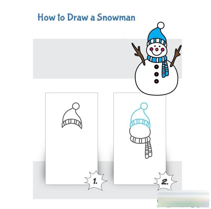 幾步教大家畫雪人 冬天雪人<a href=http://www.inspiredelm.com/jianbihua/ target=_blank class=infotextkey>簡筆畫</a>教程