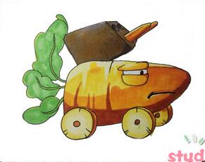胡蘿卜導(dǎo)彈車怎么畫