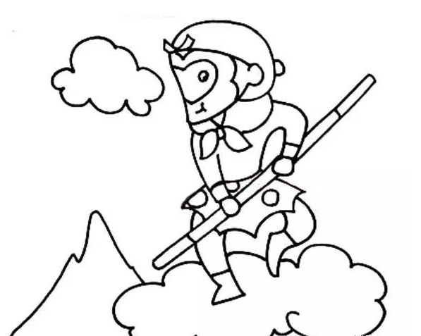 孫悟空簡(jiǎn)筆畫圖片大全_騰云駕霧孫悟空