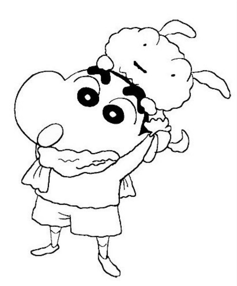 小新和小白簡筆畫