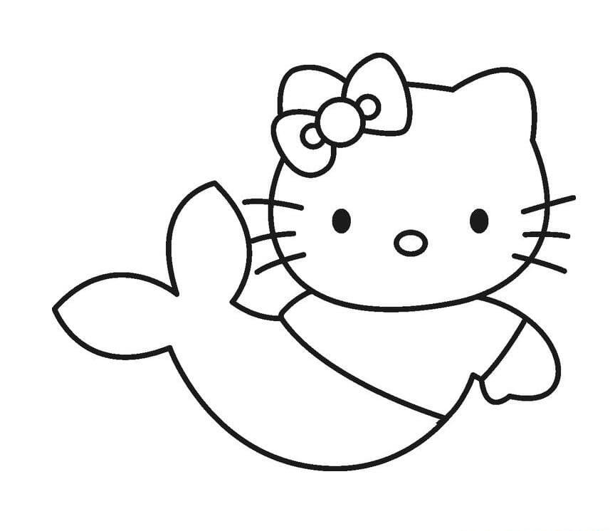 美人魚公主凱蒂貓<a href=http://www.inspiredelm.com/jianbihua/ target=_blank class=infotextkey>簡筆畫</a>圖片欣賞