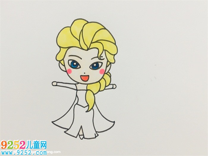 怎么畫艾莎公主