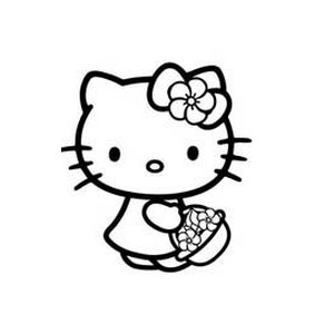 提著花籃的凱蒂貓簡(jiǎn)筆畫(huà)分享