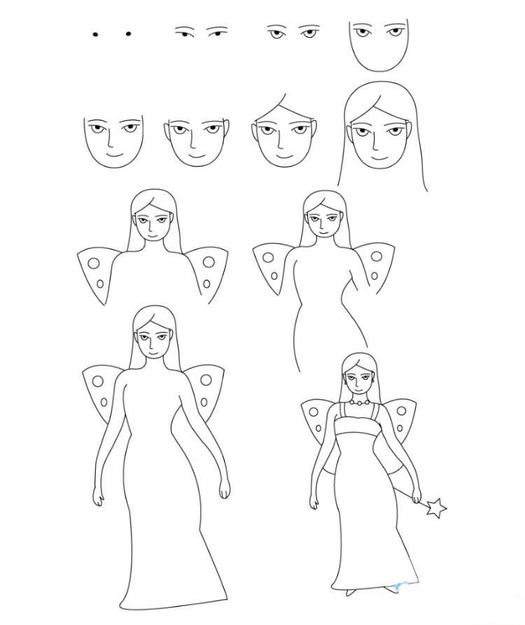 漂亮的蝴蝶仙子<a href=http://www.inspiredelm.com/jianbihua/ target=_blank class=infotextkey>簡(jiǎn)筆畫</a>圖片分享
