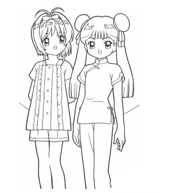小櫻和知世魔卡少女櫻<a href=http://www.inspiredelm.com/jianbihua/ target=_blank class=infotextkey>簡筆畫</a>圖片欣賞