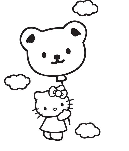 凱蒂貓簡筆畫作品之會飛的凱蒂貓