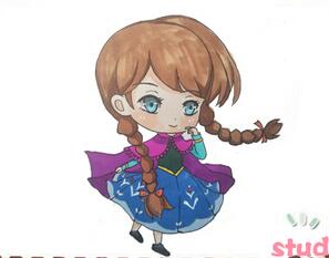 冰雪奇緣安娜簡筆畫