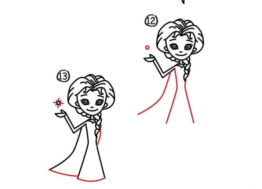 教大家畫冰雪奇緣艾莎公主_<a href=http://www.inspiredelm.com/jianbihua/ target=_blank class=infotextkey>簡筆畫</a>公主的畫法分享