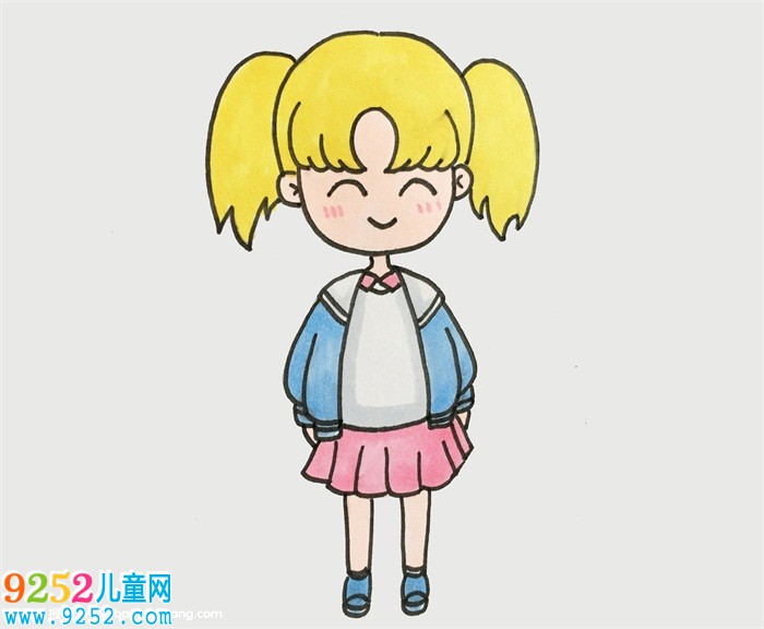卡通畫人物可愛小女孩