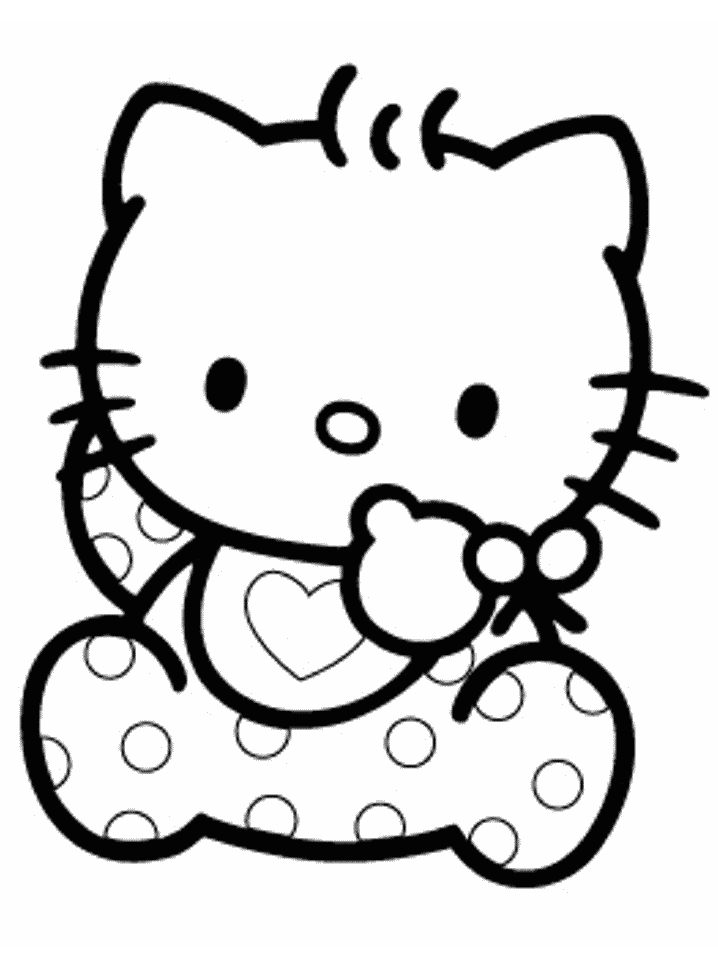 黑白kitty貓簡(jiǎn)筆畫-kitty貓過萬圣節(jié)
