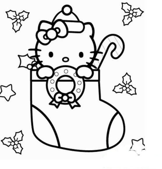慶祝圣誕節(jié)的凱蒂貓<a href=http://www.inspiredelm.com/jianbihua/ target=_blank class=infotextkey>簡(jiǎn)筆畫</a>圖片大全