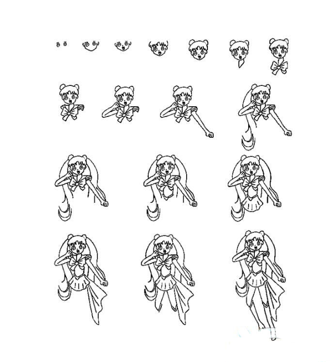 美少女戰(zhàn)士怎么畫_簡筆畫畫法分享