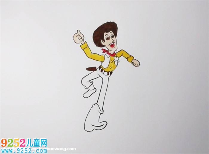 玩具總動員胡迪<a href=http://www.inspiredelm.com/jianbihua/ target=_blank class=infotextkey>簡筆畫</a>，胡迪警長怎么畫