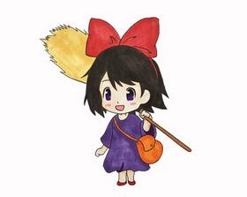 魔女宅急便簡(jiǎn)筆畫(huà)教程