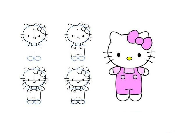 一步一步教你畫凱蒂貓 凱蒂貓<a href=http://www.inspiredelm.com/jianbihua/ target=_blank class=infotextkey>簡筆畫</a>步驟分享