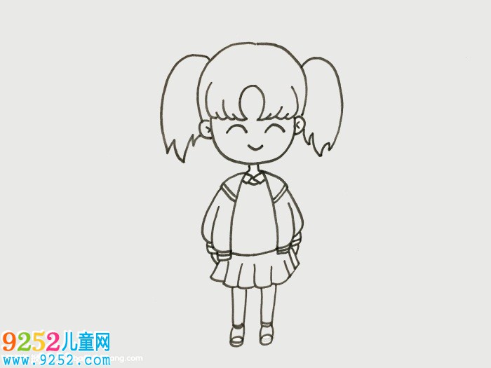 卡通畫人物可愛小女孩