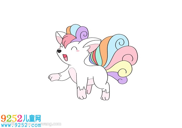 可愛的九尾狐怎么畫
