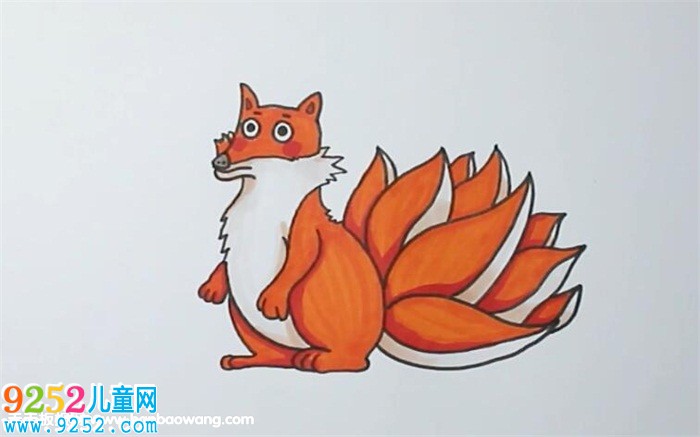q版九尾狐<a href=http://www.inspiredelm.com/jianbihua/ target=_blank class=infotextkey>簡筆畫</a>