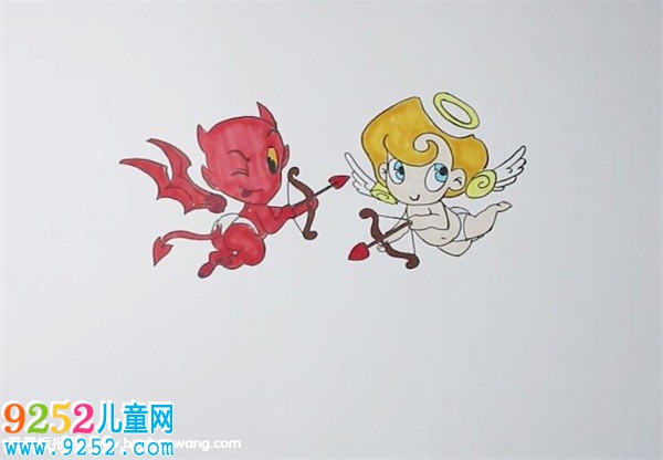 小天使和小惡魔<a href=http://www.inspiredelm.com/jianbihua/ target=_blank class=infotextkey>簡(jiǎn)筆畫(huà)</a>,卡通<a href=http://www.inspiredelm.com/dongman/ target=_blank class=infotextkey>動(dòng)漫</a><a href=http://www.inspiredelm.com/jianbihua/ target=_blank class=infotextkey>簡(jiǎn)筆畫(huà)</a>