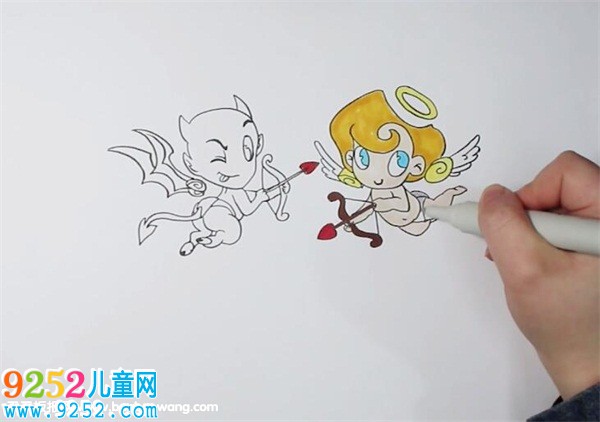 小天使和小惡魔<a href=http://www.inspiredelm.com/jianbihua/ target=_blank class=infotextkey>簡(jiǎn)筆畫(huà)</a>,卡通<a href=http://www.inspiredelm.com/dongman/ target=_blank class=infotextkey>動(dòng)漫</a><a href=http://www.inspiredelm.com/jianbihua/ target=_blank class=infotextkey>簡(jiǎn)筆畫(huà)</a>