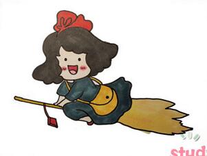 魔女宅急便簡(jiǎn)筆畫