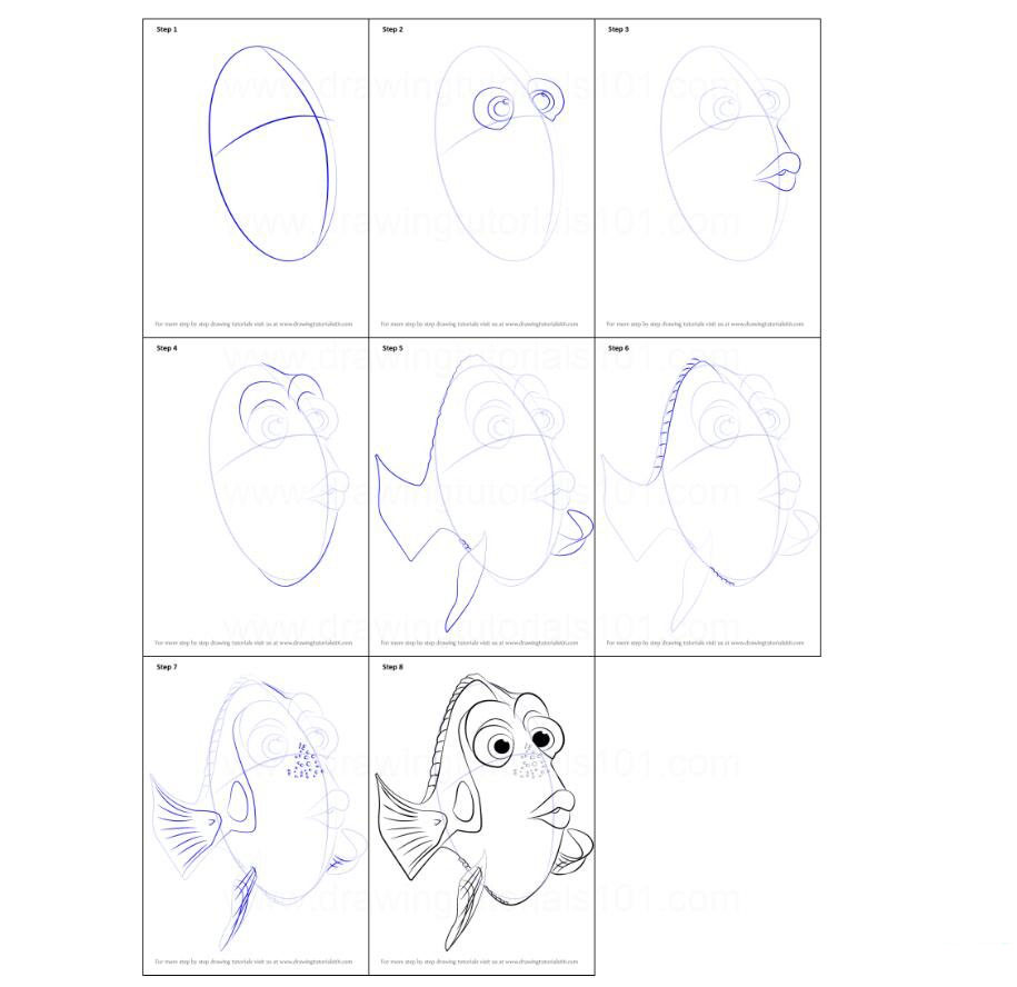 卡通<a href=http://www.inspiredelm.com/dongman/ target=_blank class=infotextkey>動漫</a><a href=http://www.inspiredelm.com/jianbihua/ target=_blank class=infotextkey>簡筆畫</a>教程之小魚多莉