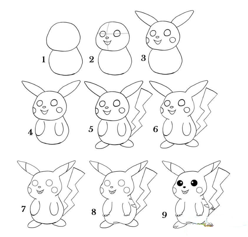 可愛的皮卡丘<a href=http://www.inspiredelm.com/jianbihua/ target=_blank class=infotextkey>簡筆畫</a>步驟圖解分享