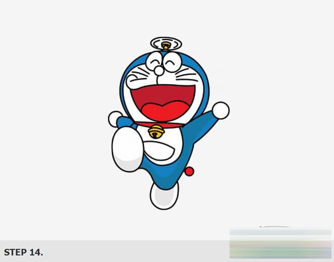 頭頂竹蜻蜓的哆啦A夢簡筆畫教程