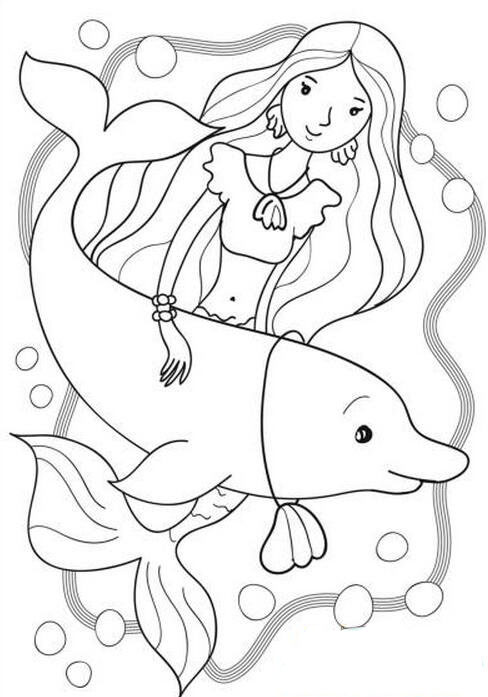 海豚和美人魚簡筆畫作品分享