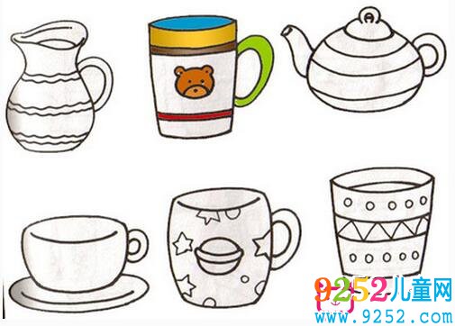 咖啡杯<a href=http://www.inspiredelm.com/jianbihua/ target=_blank class=infotextkey>簡筆畫</a>大全，各種杯子<a href=http://www.inspiredelm.com/jianbihua/ target=_blank class=infotextkey>簡筆畫</a>圖片