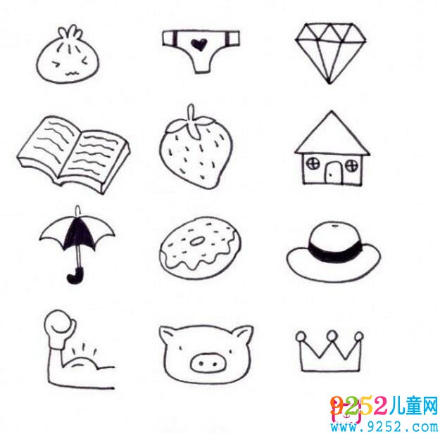 超簡單的日常物品<a href=http://www.inspiredelm.com/jianbihua/ target=_blank class=infotextkey>簡筆畫</a>，生活小用品