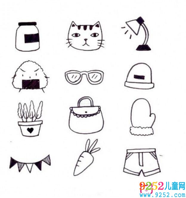 超簡單的日常物品<a href=http://www.inspiredelm.com/jianbihua/ target=_blank class=infotextkey>簡筆畫</a>，生活小用品