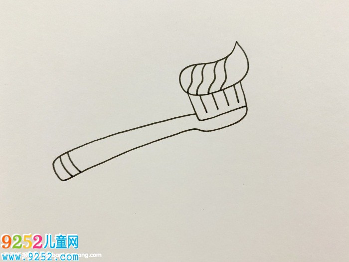 牙刷<a href=http://www.inspiredelm.com/jianbihua/ target=_blank class=infotextkey>簡筆畫</a>教程，牙刷的畫法