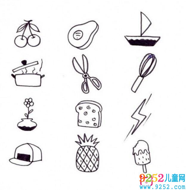 超簡單的日常物品<a href=http://www.inspiredelm.com/jianbihua/ target=_blank class=infotextkey>簡筆畫</a>，生活小用品