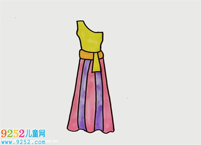 一步一步的教畫長裙子