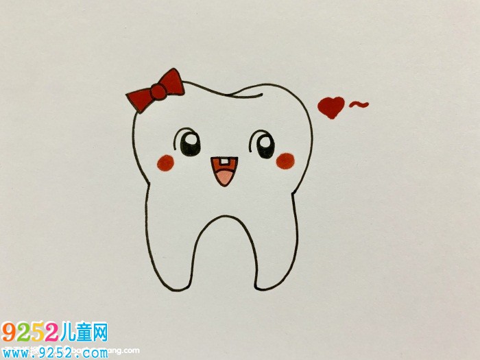 卡通牙齒<a href=http://www.inspiredelm.com/jianbihua/ target=_blank class=infotextkey>簡筆畫</a>，<a href=http://www.inspiredelm.com/ertonghua/ target=_blank class=infotextkey>兒童畫</a>牙齒的畫法