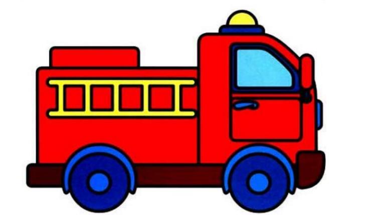 幼兒消防器材簡筆畫，消防車簡筆畫