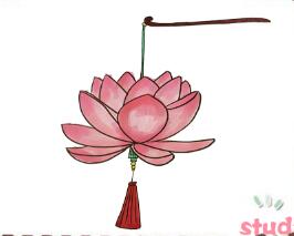 蓮花燈簡筆畫