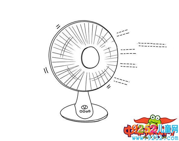 夏天又美麗又簡單的畫，電風(fēng)扇<a href=http://www.inspiredelm.com/jianbihua/ target=_blank class=infotextkey>簡筆畫</a>圖片