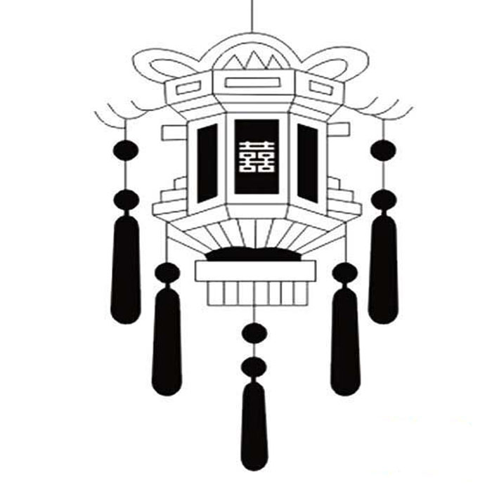 雙喜燈籠簡筆畫畫法