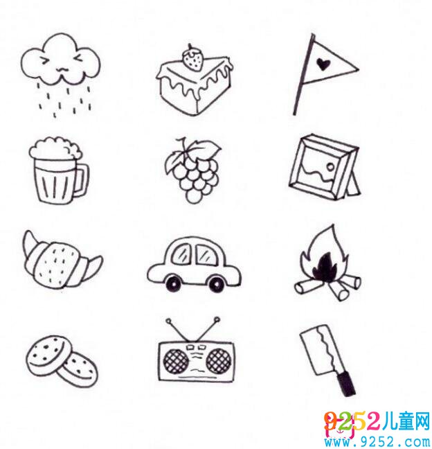 超簡單的日常物品<a href=http://www.inspiredelm.com/jianbihua/ target=_blank class=infotextkey>簡筆畫</a>，生活小用品