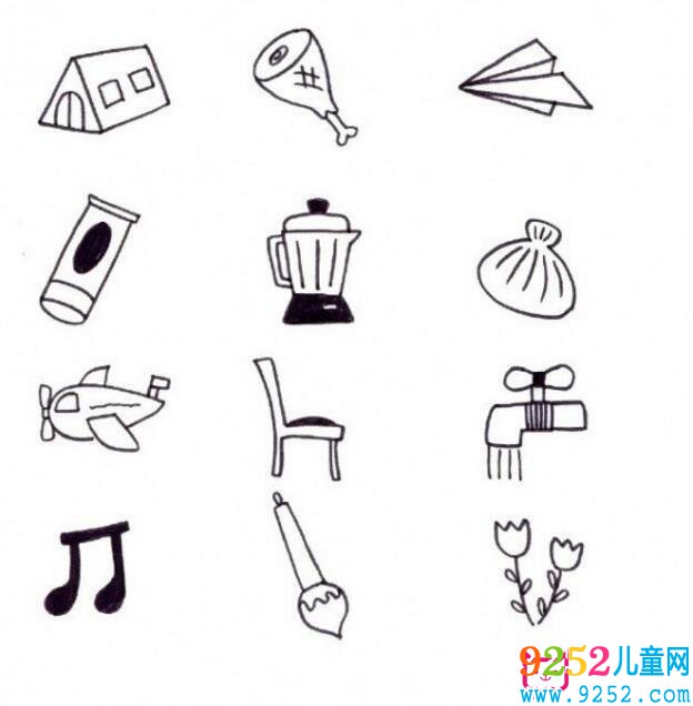 超簡單的日常物品<a href=http://www.inspiredelm.com/jianbihua/ target=_blank class=infotextkey>簡筆畫</a>，生活小用品