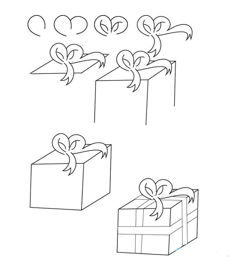漂亮的禮物盒子幼兒學(xué)畫(huà)<a href=http://www.inspiredelm.com/jianbihua/ target=_blank class=infotextkey>簡(jiǎn)筆畫(huà)</a>畫(huà)法
