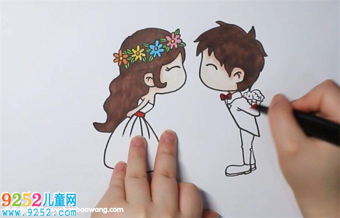 卡通新娘新郎<a href=http://www.inspiredelm.com/jianbihua/ target=_blank class=infotextkey>簡筆畫</a>