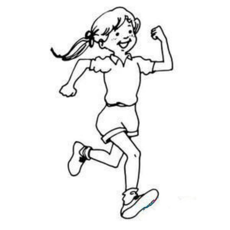 運動女孩簡筆畫